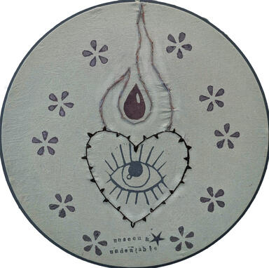 16" block printed &amp; embroidered hoop